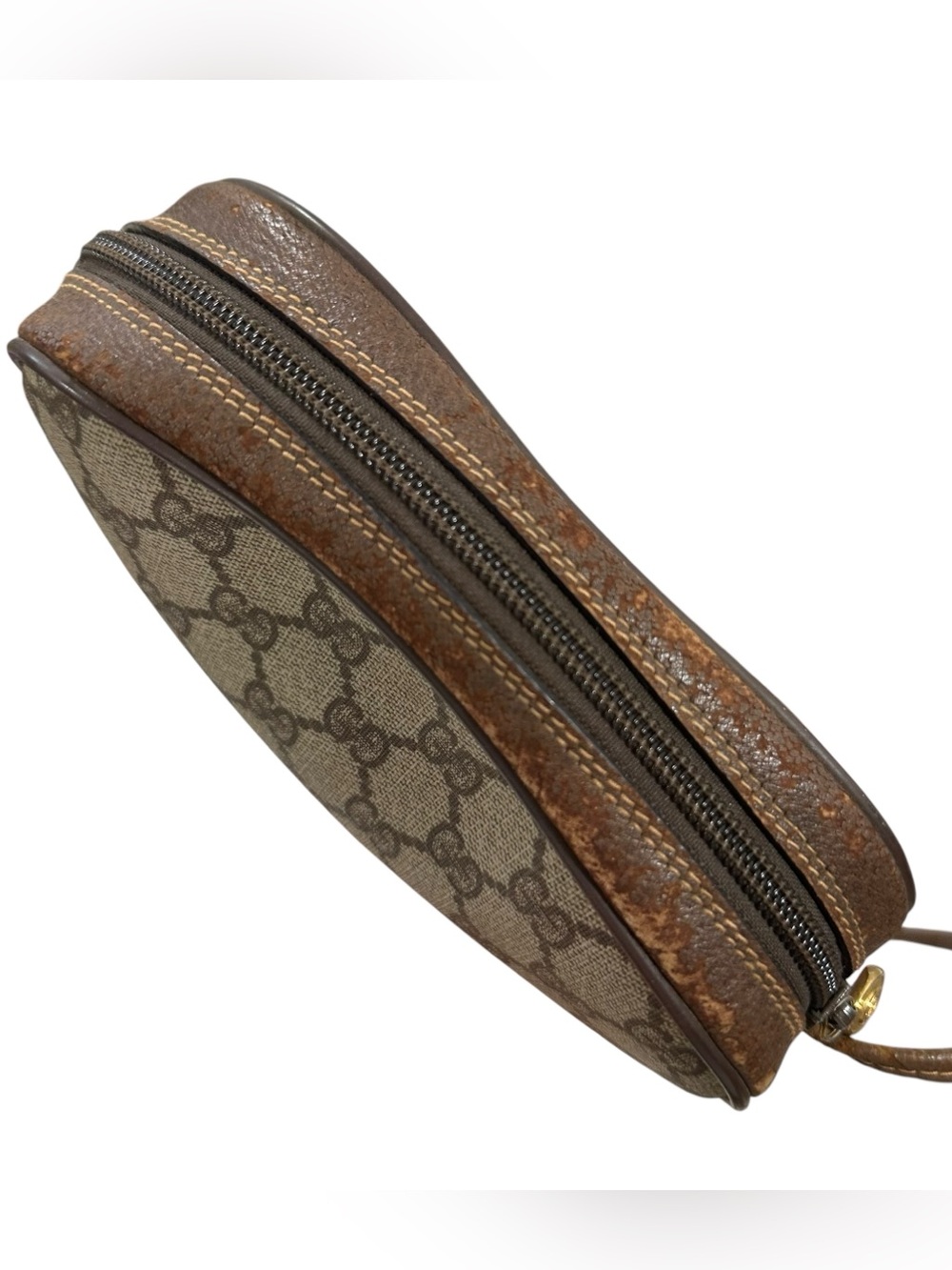 Gucci GG Supreme Web Canvas & Leather Sherry Line Stripe Vintage Crossbody Bag - Picture 6 of 15